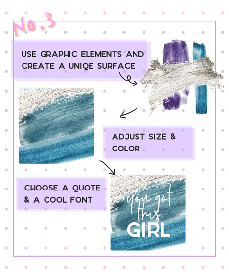 instagram quote design with graphic elements watercolor paint swatches