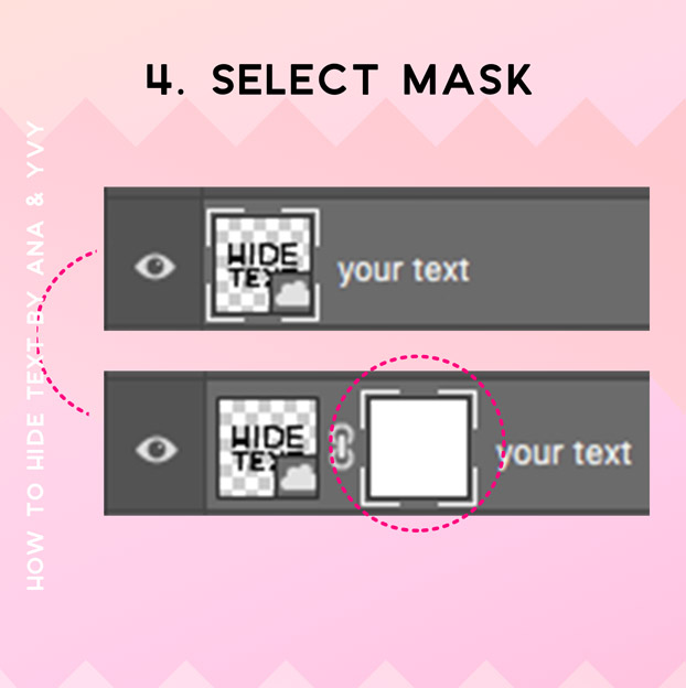 select mask | how to hide text behind things