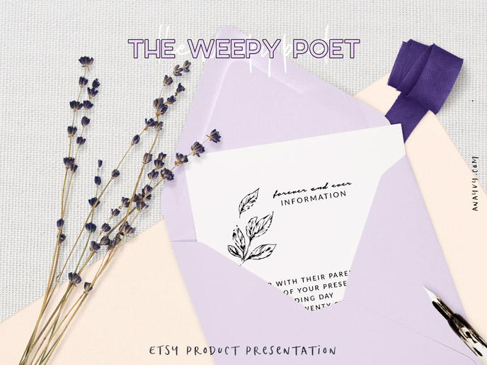 Etsy shop product presentation - the weepy poet - made with scene creator mockup