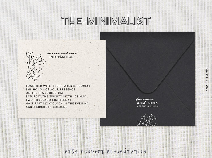 Etsy shop product presentation - the minimalist - made with scene creator mockup