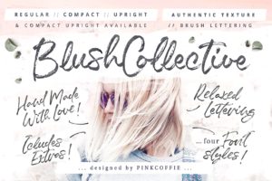 blush collective font pink coffie fonts pack preview lettering