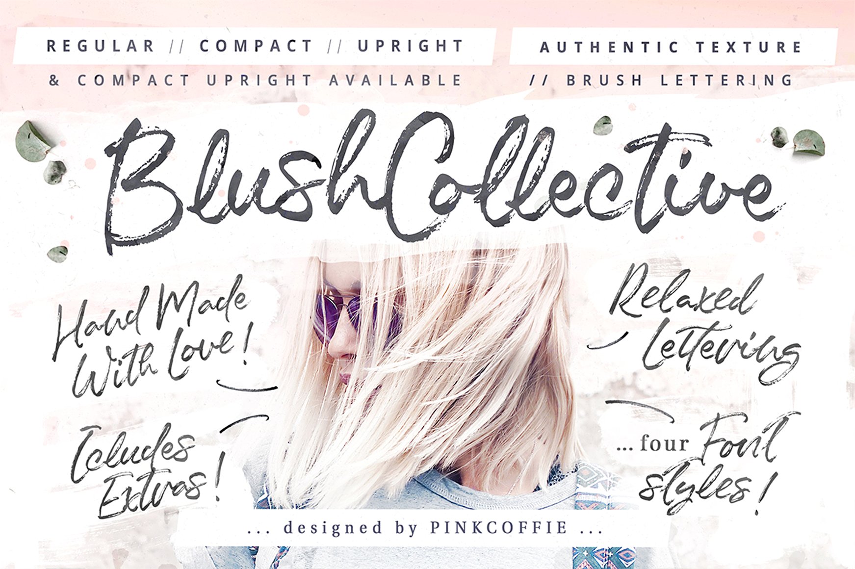 blush collective font pink coffie fonts pack preview lettering